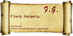 Fleck Gergely névjegykártya